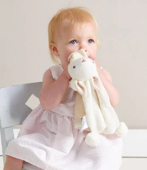 Baby Threads Cream Bunny Comforter By ThreadBear Design