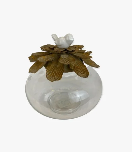 Bird Round Glass Vase
