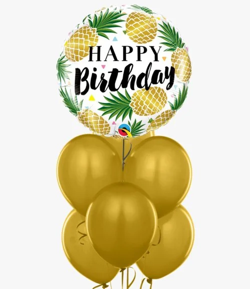 Birthday Golden Pineapple Balloon Bundle