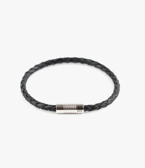 Black 4mm Leather Bracelet by ZUS 
