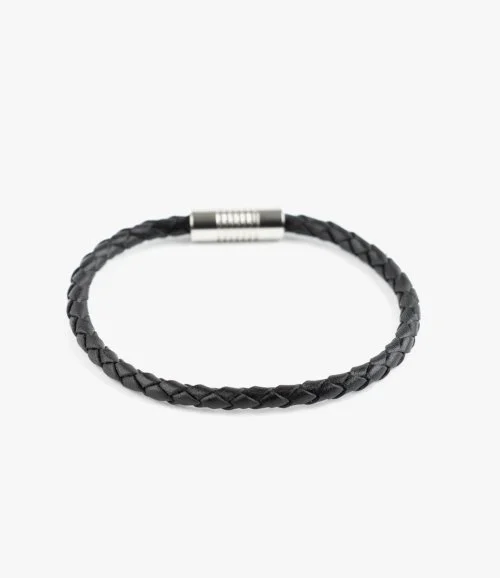 Black 4mm Leather Bracelet by ZUS 