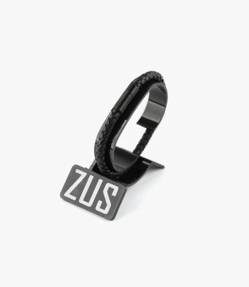 Black 6mm Leather Bracelet by ZUS 