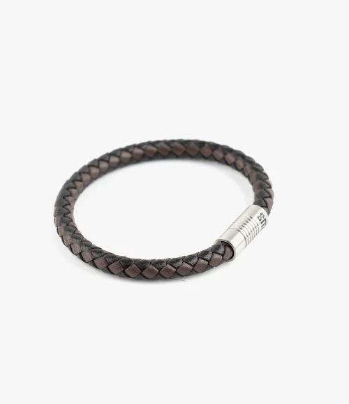 Black & Brown 6mm Leather Bracelet by ZUS 