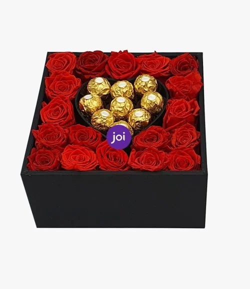 Blooming Love Roses & Ferrero Arrangement (Small)