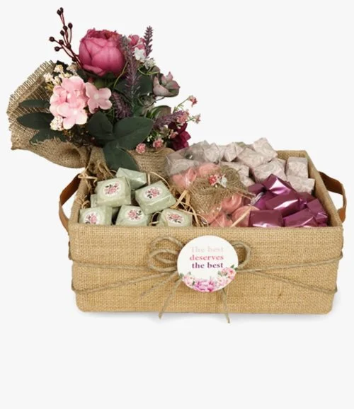 Blooming with Grace -Medium Chocolate Gift Basket By Blessing