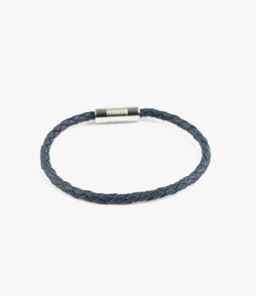 Blue 4mm Leather Bracelet by ZUS 