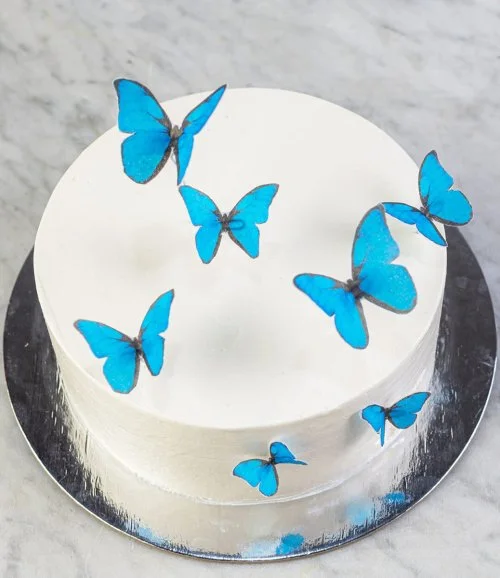 Blue Butterfly Cute Cake By Joi Gifts