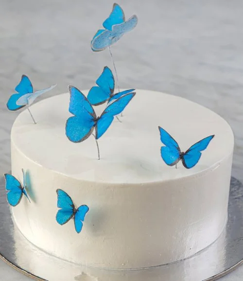 Blue Butterfly Cute Cake By Joi Gifts
