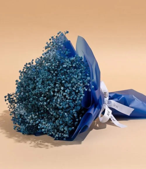Blue Gypsophilia Hand Bouquet