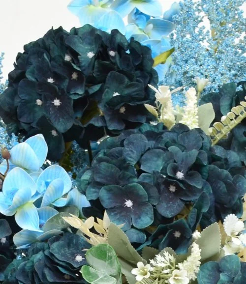 Blue Waves Artificial Flower Vase
