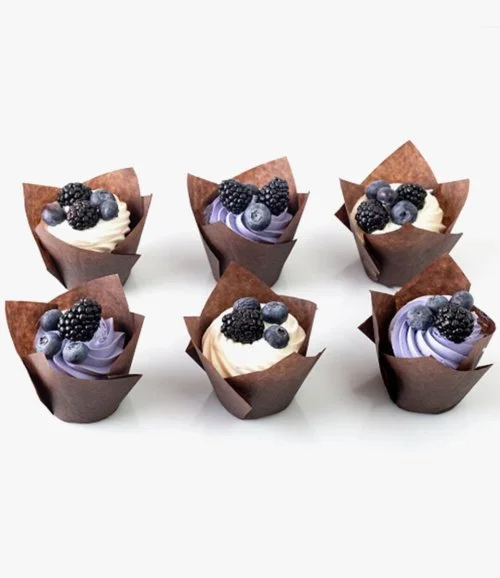 Blueberry & Blackberry Fresh Cream Cupcakes By Cake Social