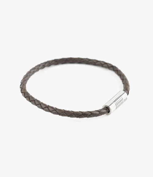 Brown 4mm Leather Bracelet by ZUS 