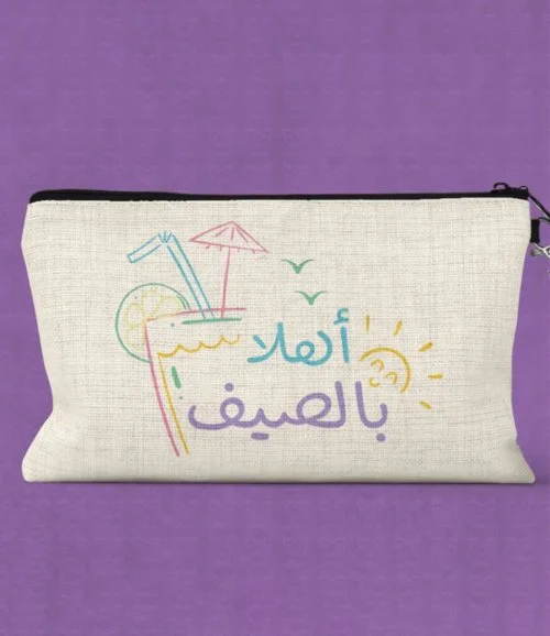 Canvas Pouch With Hello Summer Design