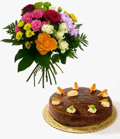 Carrot Cake & Flowers Bundle by Chez Hilda