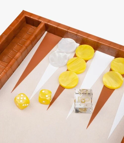 Chestnut Alligator Medium Backgammon By VIDO Backgammon