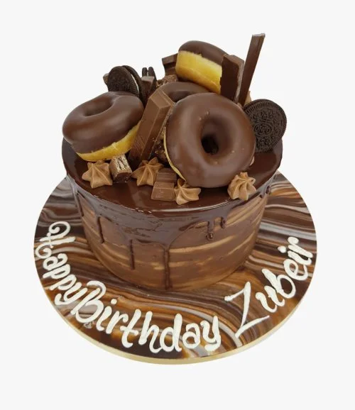 Chocolate & Donut Overload Cake By Cake Social