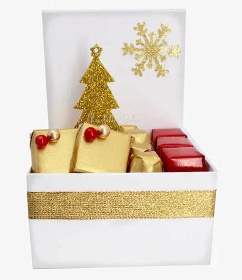 Christmas Glitter Tree Luxury Small Hamper Box