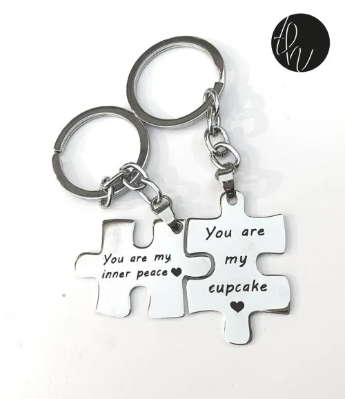Personalized Couples Puzzle Keychain