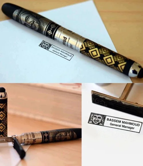 قلم بطابع بتصميم حسب الطلب من ليزر جاليري