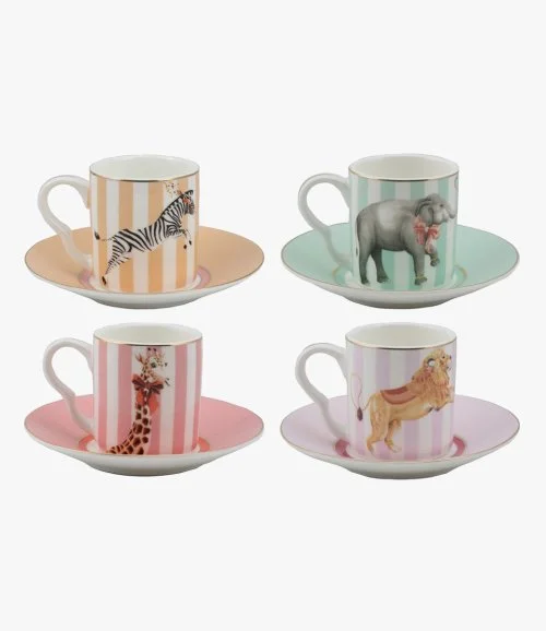 Espresso Cups & Saucers Animals by Yvonne Ellen
