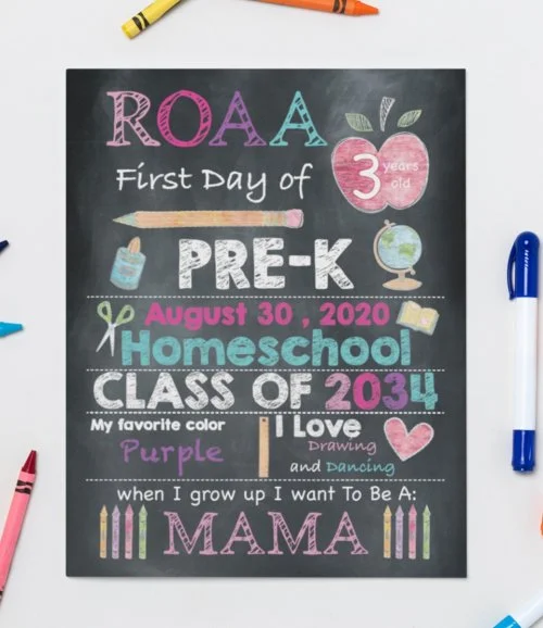 First Day of School Sign Apple Design