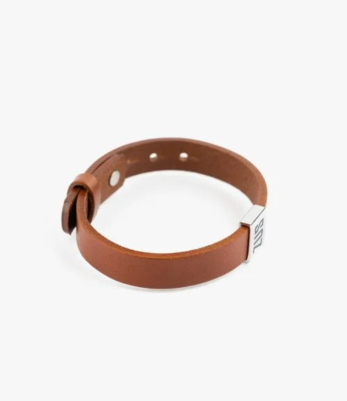 Flat Brown Leather Bracelet by ZUS 