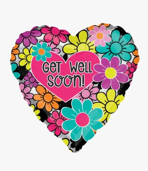 Floral Get Well Soon Balloon