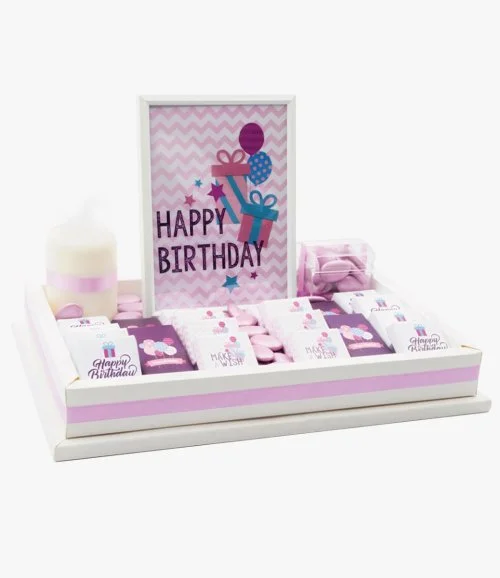 Girls Theme Birthday Chocolate Tray by Eclat 