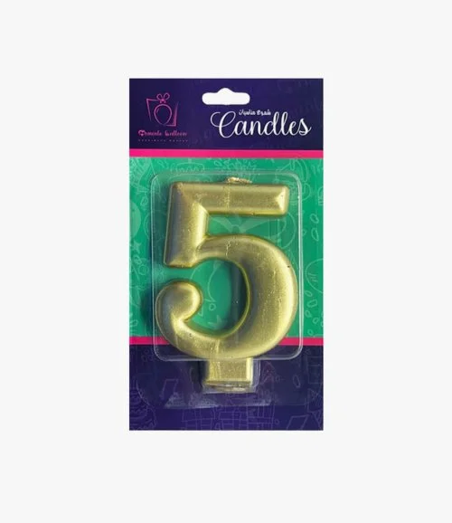 Gold Number Candle 