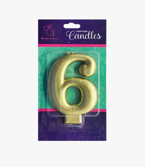 Gold Number Candle 