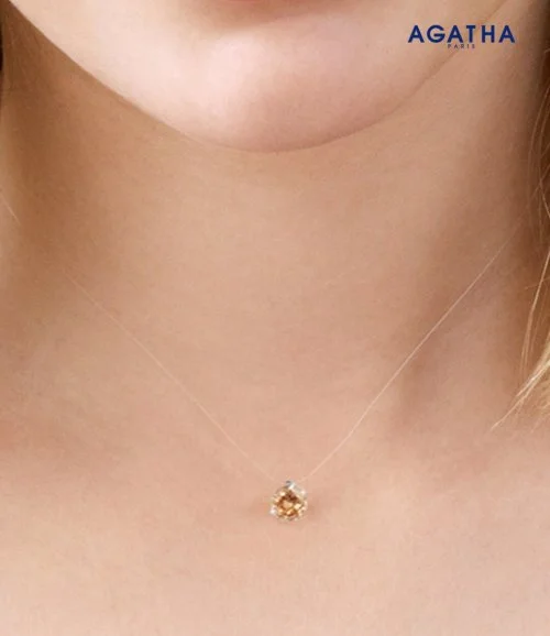 Gold Short Transparent Necklace