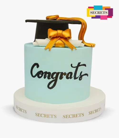 Graduation  Cake and Flowers Bundle By Secrets- Blue  Theme 