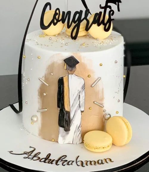 Graduation Cake with Balloon for Boys by Yummy Bakes