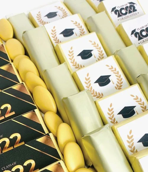 Graduation Chocolate Tray by Eclat - Black & Yellow Theme