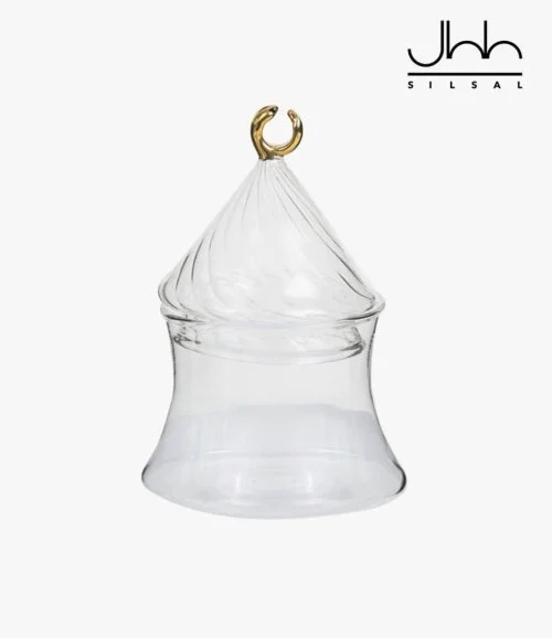 Handblown Glass Crescent Jar (M) by Silsal
