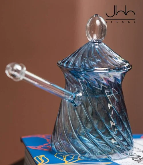 Handblown Glass Turkish Coffee Pot - Blue by Silsal