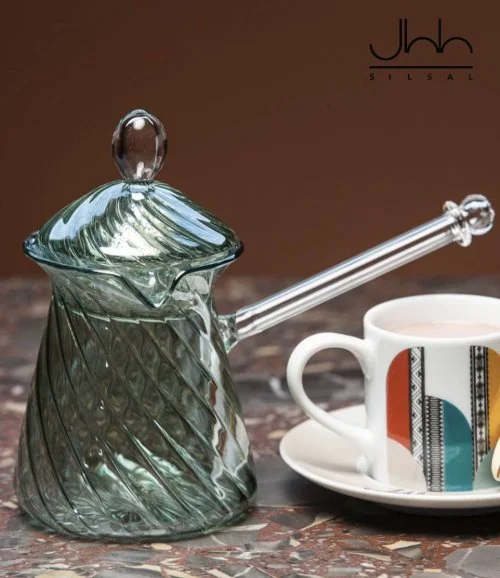 Handblown Glass Turkish Coffee Pot - Green by Silsal