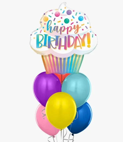 Happy Birthday Cupcake Balloon Bundle
