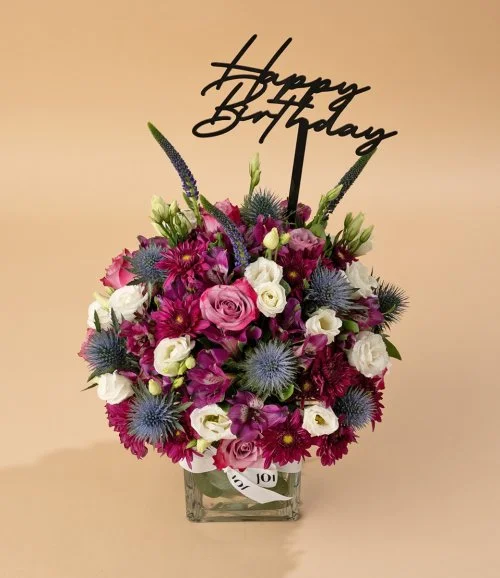 Happy Birthday Flower Vase