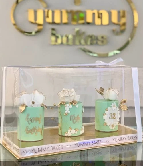 Happy Birthday Mini Cakes Gift Set By Yummy Bakes