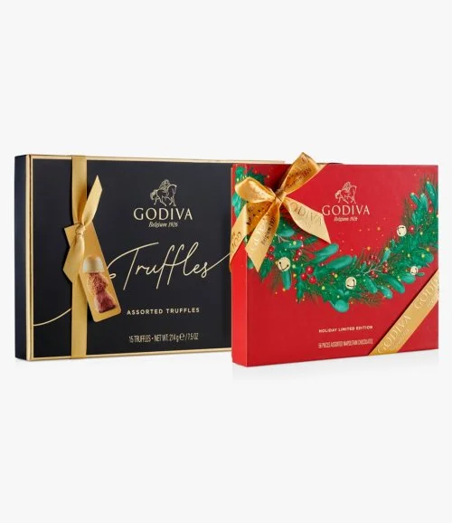 Holiday Gift Set Truffles & Holiday Napolitains by Godiva