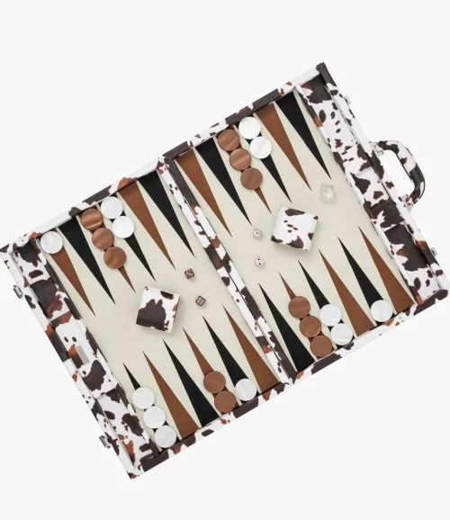 Large Cow Skin Backgammon Set By VIDO Backgammon