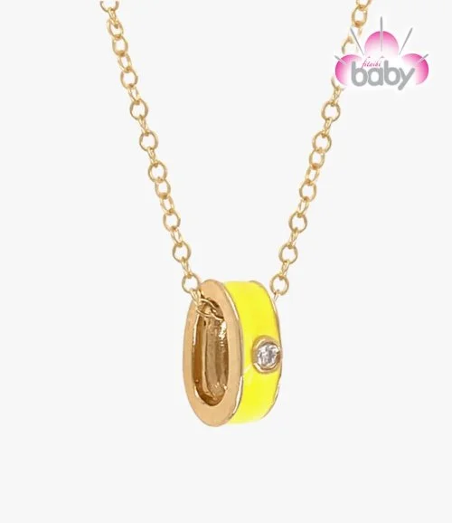 Lemon Enamel Candy Loops Necklace by BabyFitaihi
