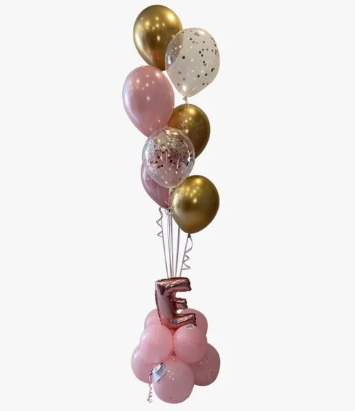 Letter/Number Pink and Gold Balloon Arrangment 