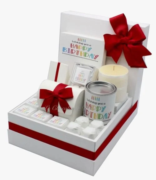 Luxury Colorful Birthday Chocolate & Sweets Hamper By Le Chocolatier