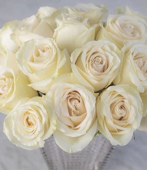 Luxury White Roses Arrangement