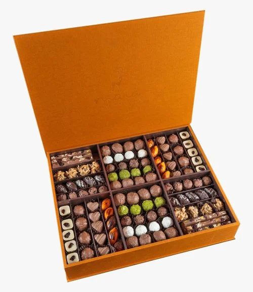 Maia Premium Chocolate Orange Leather Box