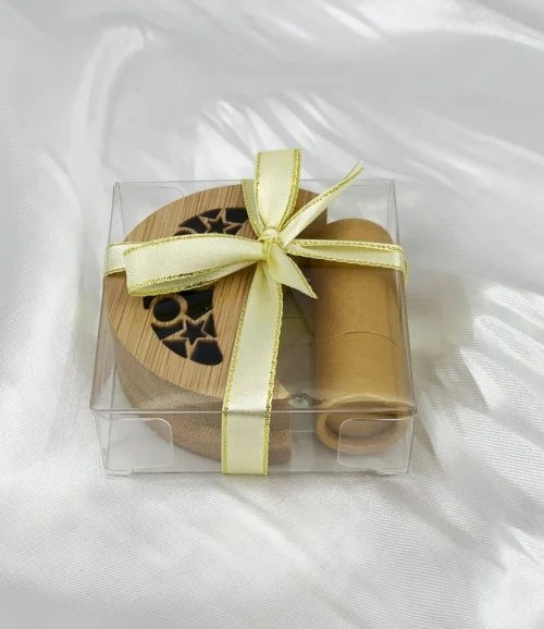 Mini Oud Incense Gift Set Moon Design Wooden Burner by Chocolatier