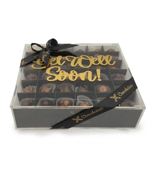 Mixed Acryic Get Well Soon Sugar Free Chocolate Gift Box 72 pcs by Chocolatier