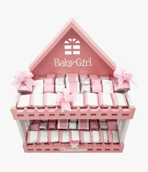 Mixed Chocolate Baby Girl Gift Basket by Chocolatier